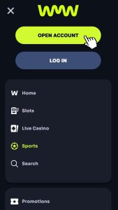 2.step - Click on the Open Account button in the top right corner